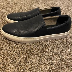 Mens leather Slip Ons with ortholite